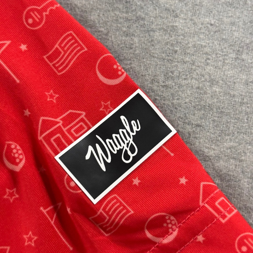 Waggle Mens Golf Polo Shirt Red Firefighter American Flag Print Performance M - Picture 7 of 11